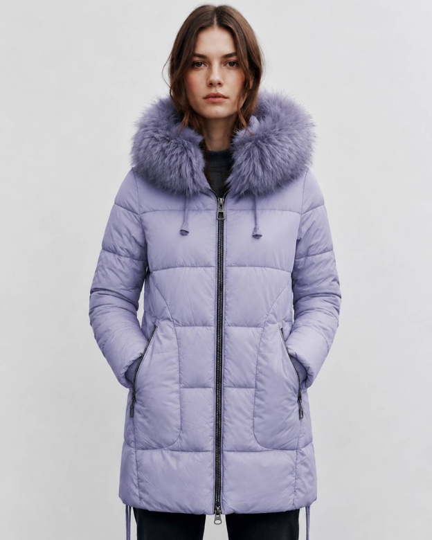 QUILTED HOODED JACKET LILAC (7690)