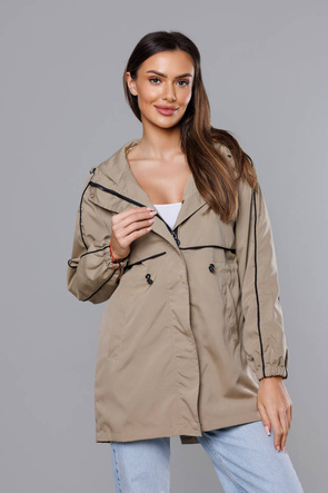 Cienka parka beżowa