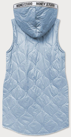 DŁUGI ASYMETRYCZNY BEZRĘKAWNIK DAMSKI NIEBIESKI (30874)