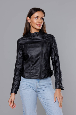 Czarna ramoneska ze stójką