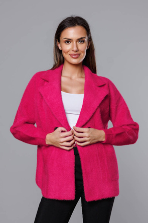 Kurtka alpaka na guziki różowa