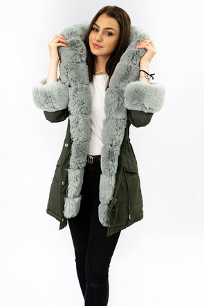 BAUMWOLLE PARKA MIT FELL KHAKI (XW793X)