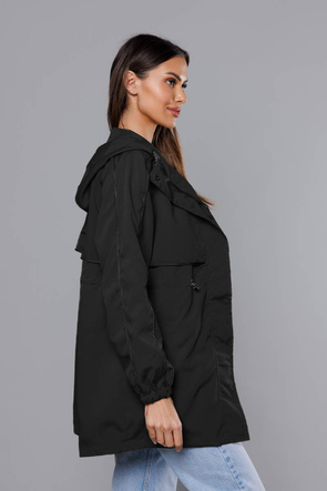 Cienka parka czarna