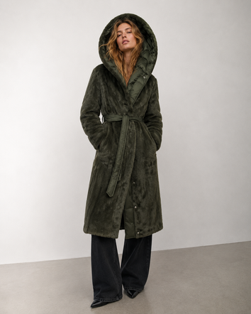 LONG JACKET WITH HOOD BLACK (PM7231)