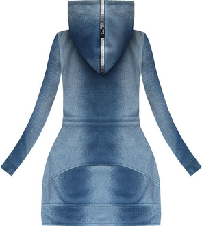 BLUZA Z HAFTAMI I KAPTUREM NIEBIESKA 1 (J61BS)