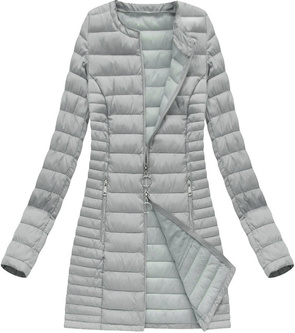 LONG QUILTED JACKET GREY (21819)
