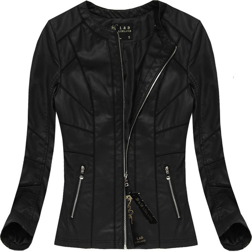 ECO LEATHER BIKER JACKET BLACK (5269BIG)