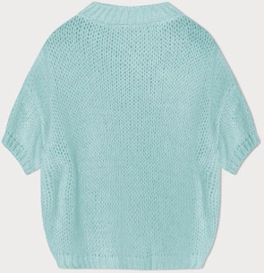 Elegancki neonowo-różowy sweter z krótkim rękawem