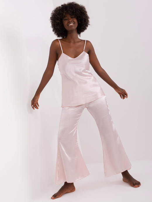 Satynowy komplet nocny jasny róż