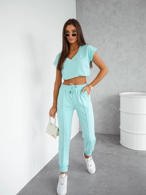 Sportowy komplet dresowy turkusowy