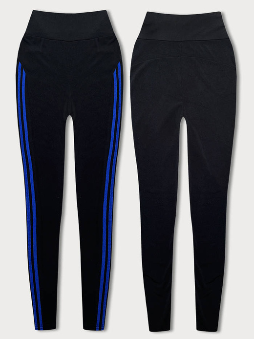 LEGGINSY DAMSKIE Z LAMPASAMI CZARNO-NIEBIESKIE (TS202-37)