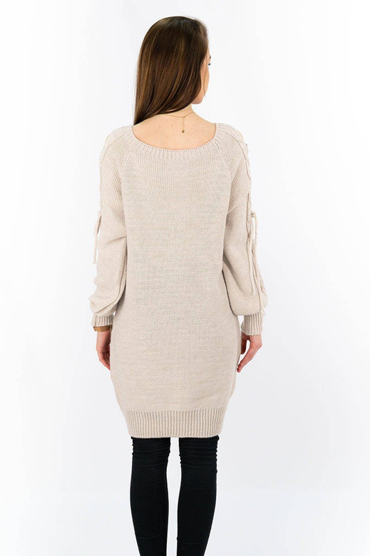 KNOTEN VORNE ÄRMEL PULLOVER BEIGE (113ART)