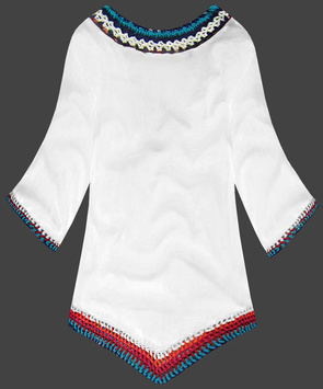 BLUZKA Z SZYDEŁKOWANYMI WSTAWKAMI BIAŁA (ART11)