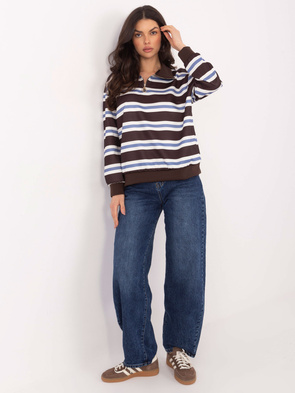 Czekoladowa bluza w paski