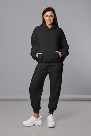 Ciepły damski komplet dresowy w kolorze czarnym