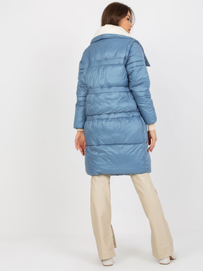 Niebieska zimowa kurtka trzy długości z odpinanymi rękawami