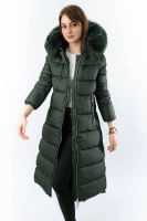 Czarna gruba kurtka zimowa plus size do kolan