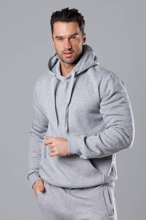 Jasnoszara męska bluza kangurka