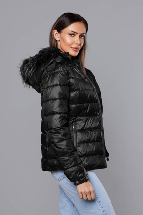 Kurtka czarna z odpinanym kapturem