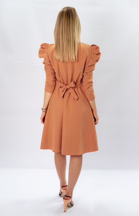 ORANGE ELEGANT TIE DRESS (565ART)
