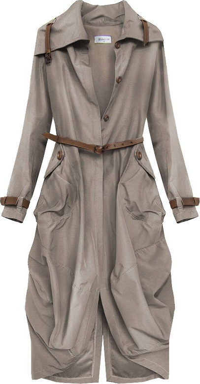 OVERSIZOWY TRENCZ BEŻOWY (557ART)