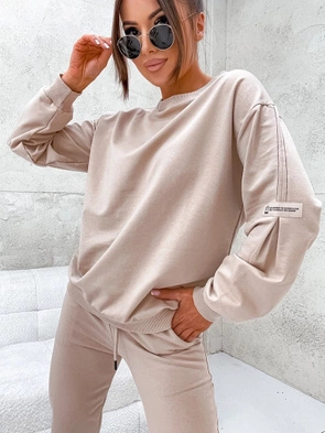 Dres damski z zaszewkami beżowy