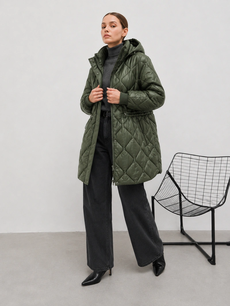LONG JACKET WITH HOOD BLACK (PM7231)