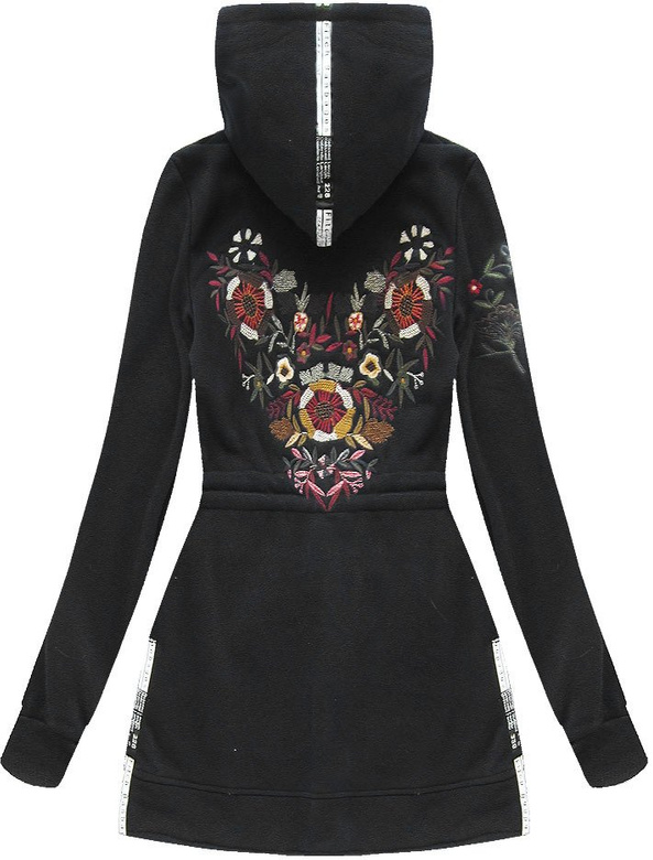 DŁUGA BLUZA Z KAPTUREM CZARNA (VT5903)