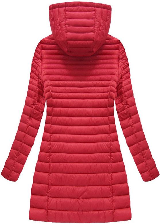 LANGE STEPPJACKE MIT KAPUZE ROT (7240BIG)
