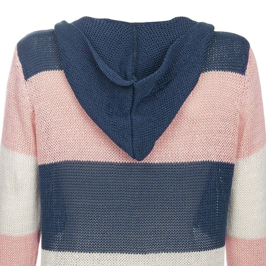 LONGPULLOVER MIT KAPUZE MARINEBLAU-ROSA (122ART)