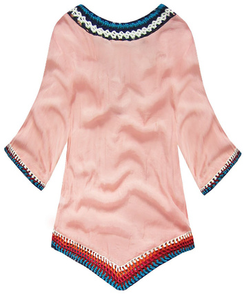 BLUSE MIT GEHÄKELTEN EINSÄTZEN ROSA (ART11)