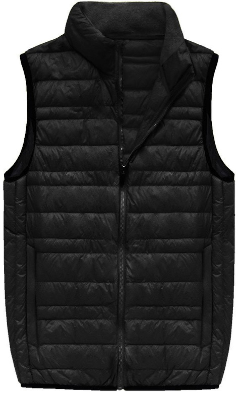 MĘSKA KAMIZELKA Z PUCHEM NATURALNYM CZARNA (5008)