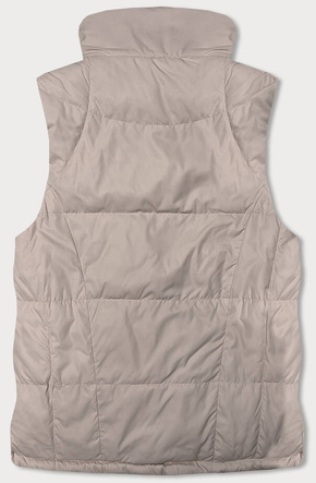 Dwustronny bezrękawnik w kratkę ciemny beż