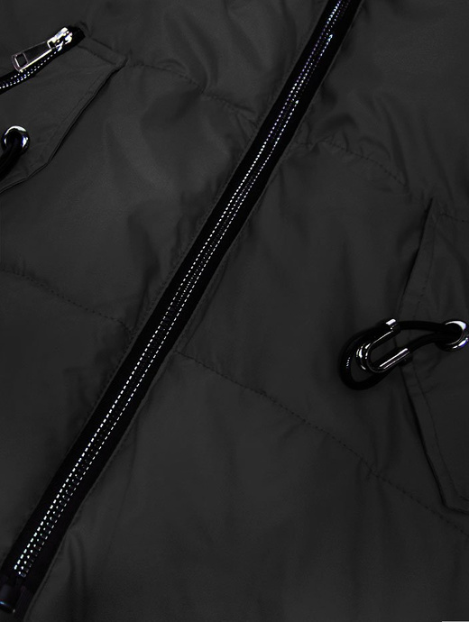 DAMSKA KURTKA ASYMETRYCZNA CZARNA (905)