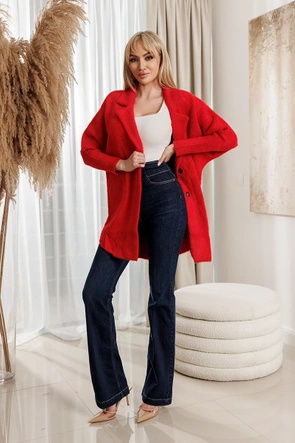 Płaszcz typu alpaka czerwony