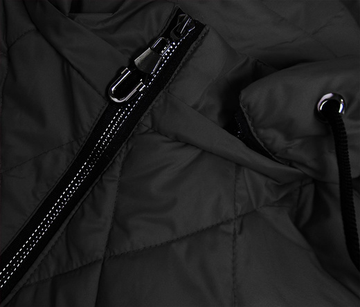 DAMSKA KURTKA ASYMETRYCZNA CZARNA (905)