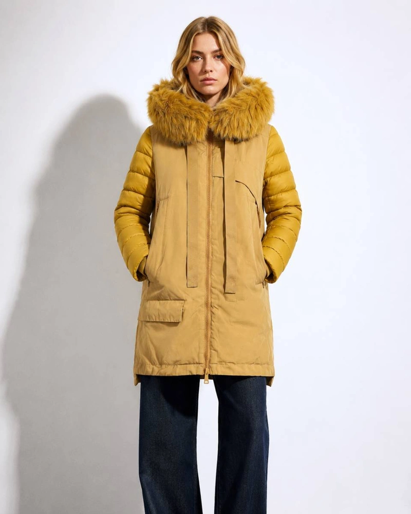 COMBINED MATERIAL JACKET YELLOW (7708)
