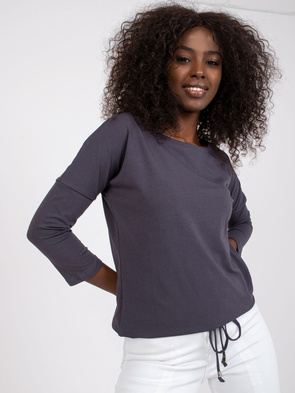 Uniwersalna grafitowa bluzka z rękawem 3/4