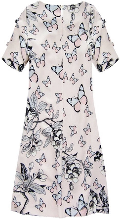 EINFACHES KLEID MIT SCHLEIFEN PUDER ROSA (87/3ART)