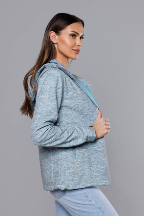 Szaro-niebieska kurtka sportowa typu softshell