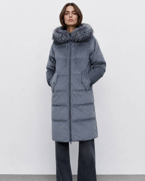 STRIPED JACKET WITH HOOD GRAY (7763)