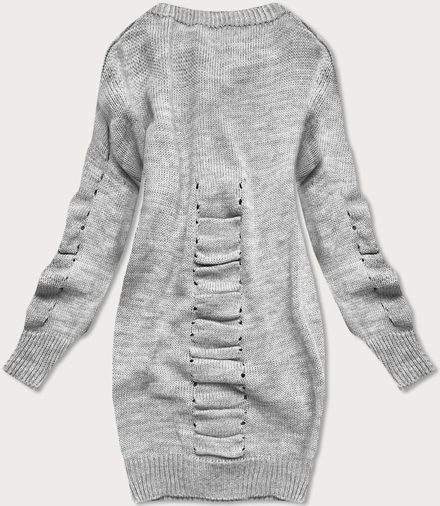 LANG GEFÄLTETER PULLOVER HELLGRAU (181ART)