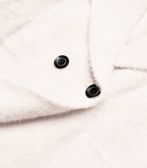 Kurtka alpaka na guziki ecru