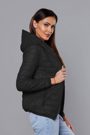 Lekka czarna kurtka z kapturem