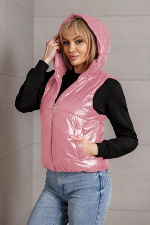 Pikowana sportowa kamizelka różowa