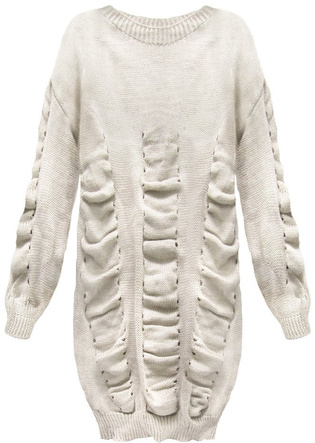 LONG GATHERED JUMPER BEIGE (181ART)