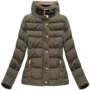 QUILTED HOODED JACKET KHAKI (WZ6636))