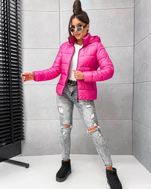 Klasyczna puchowa kurtka zimowa fuksja