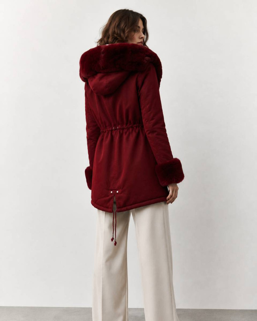 BAUMWOLLE PARKA MIT FELL WEINROT (XW801-3X)