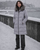 LONG WINTERJACKE MIT KAPUZE GRAU (7688)